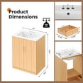 thumbnail image 4 of EDX 24-inch Bathroom Vanity Cabinet, Freestanding Modern Cabinet Vanity with Sink, 2 Soft-Closing Doors ,Natural Wood, 4 of 7