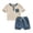 Navy Blue, variant on Bagilaanoe 2pcs Toddler Baby Boy Shorts Set Short Sleeve T Shirt Tops + Shorts 6M 12M 18M 24M 3T Kids Casual Summer Clothes