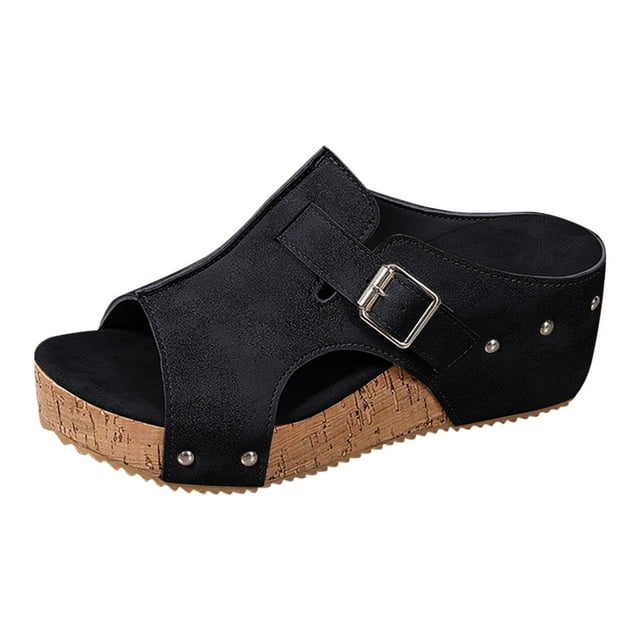 Sandales Compensées Boho pour Femmes 2025 Confortables pour la Plage Largeur Grand Été