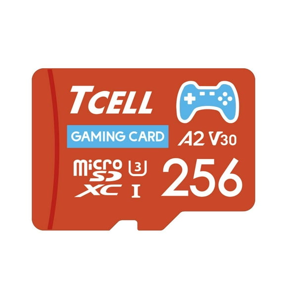 TcELL gaming 256gB Micro SD card, Nintendo Switch compatible, microSDXc A2 USH-I U3 V30 Read 100MBs Write 80MBs with Adapter, Designed for gaming console