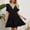 *Black, variant on ClodeEU Women's Summer V Neck Short Sleeve Ruffle Tiered Mini Dress, Loose Fit Casual Flowy Sundress Black,Women's Plus L
