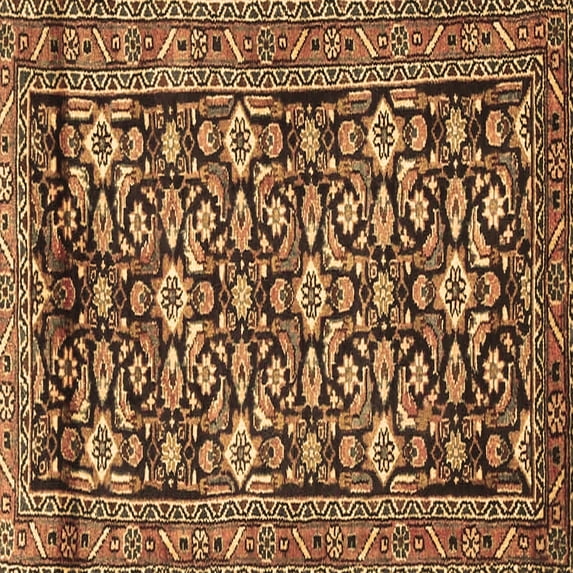 Ahgly Company Indoor Square Persian Brown Traditional Area Rugs, 8' Square