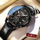 thumbnail image 4 of New Hot Selling Three-Eye Calendar Starry Sky Moon Men's Watch, Leather Strap, Black Dial, Silver Hands, Black Case, Black Strap, 4 of 5