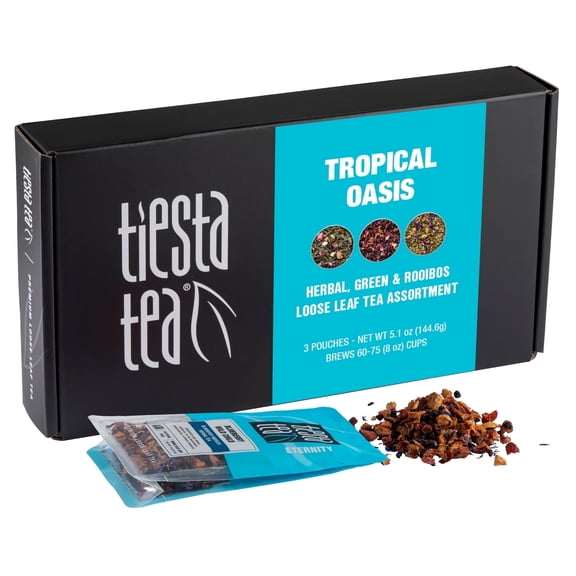 Tiesta Tea - Fruity Loose Leaf Tea Gift Box, Medium Caffeinated Tea, Make Hot & Iced Tea, 3 Pouches of Assorted Tea Blends with Strawberry Green Tea, Blueberry Fruit Tea & Hibiscus Fruit Tea
