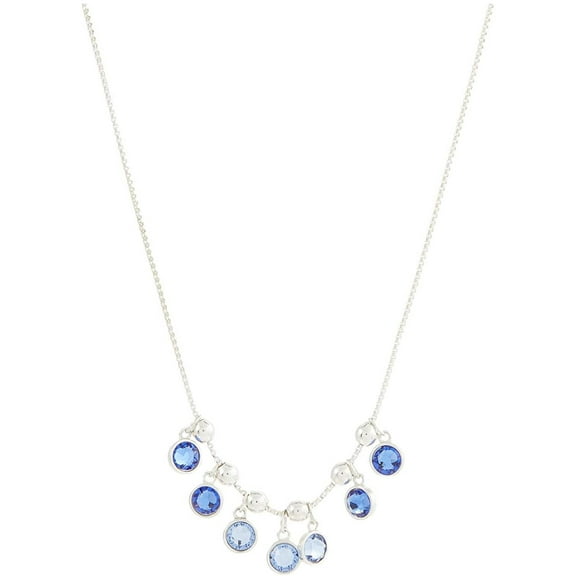 Alex and Ani 18" Crystal Infusion Indigo Mirage Necklace Silver/Blue One Size