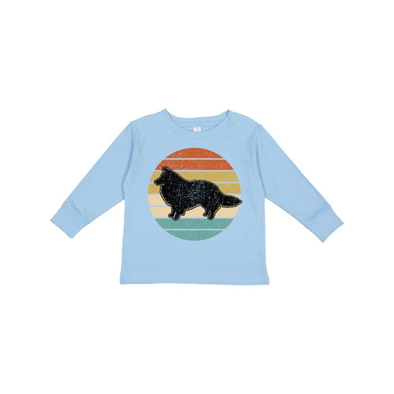 Inktastic Sheltie Dog Gift Retro Boys or Girls Long Sleeve Toddler T-Shirt