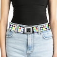 thumbnail image 5 of Buckle-Down Belt, Seatbelt Buckle Belt, Diamonds White Multi Color, 34 to 52 Inches, 5 of 9