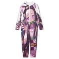 thumbnail image 3 of Demon Slayer Nezuko Kids Hooded Jumpsuit Union Suit Onesie One Piece Blanket for Boys Girls, 3 of 7