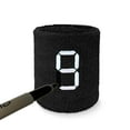thumbnail image 5 of COUVER Embroidered White Number 8 Black 3 Inch Terry Cotton Athletic Wristbands 1 Pair (Mens), 5 of 8