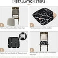 thumbnail image 6 of Whihome 6 Pack Seat Covers for Dining Room Chairs, Stretch Printed Chair Covers with Ties, Upholstered Chair Protector Seat Cushion Slipcovers, 6 of 6