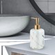 thumbnail image 4 of Dispensador de jabón con diseño de mármol, botella de loción de 300 ml, accesorios de baño, blanco, 4 of 9