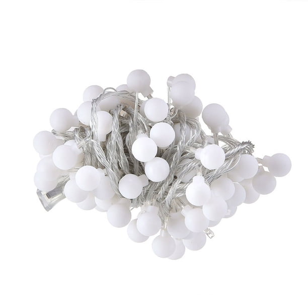Guirnalda de luces de hadas con forma de globo de 40 LED, resistente al agua, carga USB para exteriores, interiores, jardines (amarillo cálido)