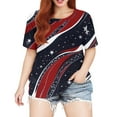 thumbnail image 5 of XADYUY Women Plus Size Tops 4x-5x Trendy 4th Of July Stars Stripes Graphic T Shirt Casual Crewneck Short Sleeve T-Shirt Independent Day Patriotic Tunic Tops,4XL Wine, 5 of 5