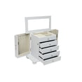 thumbnail image 3 of Modern Gray Wooden Jewelry Box with Mirror, 4 Drawers & Side Doors with Necklace Hooks, 3 of 6
