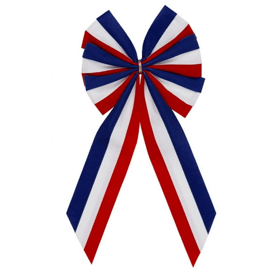 4th of July Patriotic Bow by Old Glory Bunting - 2 per pack! Red, White & Blue Bow & Tail - 6 Loop - Regular Size