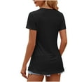 thumbnail image 2 of yillto Women's Summer Tshirts Short Sleeve Crewneck Pullover Blouse Shirts Side Split Tunic Tops, 2 of 4