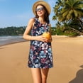 thumbnail image 3 of Disketp Flowers ad Butterflies para Vestido sin Mangas para Mujeres, Vestidos de Verano para Mujeres, Casual y Holgado para la Playa, 3 of 7