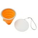 thumbnail image 4 of Vaso de agua plegable de 270 ml, de silicona de grado alimenticio, pequeño, portátil, para acampar, con tapa, para viajes, oficina, exteriores, color naranja, 4 of 14