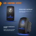 thumbnail image 4 of Nilight Air Compressor Rocker Switch Led Light Bar Switch 5 Pin Laser On Off SPST switches 20A/12V 10A/24V Switch Blue with Jumper Wires Set for Cars Trucks Boats ATVs UTVs RVs, 2 Years Warranty, 4 of 10