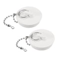 thumbnail image 1 of 2 Pcs Tapones para Bañera, Tapones de Caucho para Drenaje de Bañera 1-3/4" y Cadena de 15" con Perlas, Blanco, 1 of 6