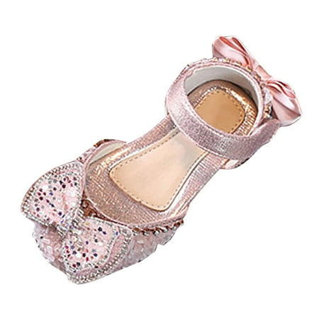

FhsagQ Girls Sandals Size 13 Fashion Spring and Summer Girls Sandals Dress Dance Show Princess Shoes Flat Bottom Rhinestone Mesh Bow Ribbon Girls Sandals Size 1.5 Girls Sandals Size 2.5 34
