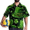 thumbnail image 4 of Saint Patrick's Day Men's Short Sleeve Casual Printed Button Down Beach Shirt Summer Unisex Top, 4 of 6