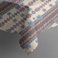 thumbnail image 4 of Geometric Stripe Beige Pattern Square Tablecloth, Waterproof Wipeable Spillproof Washable Table Cover for Home Kitchen Party and Daily Decor 42"x42", 4 of 5