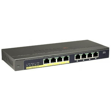 NETGEAR - 8-Port 10/100/1000 Mbps Gigabit Smart Managed Plus Switch - Black
