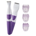 thumbnail image 1 of Recortadora de bikini inalámbrica 2 en 1 para mujer, resistente al agua, portátil, segura, color morado, 1 of 12