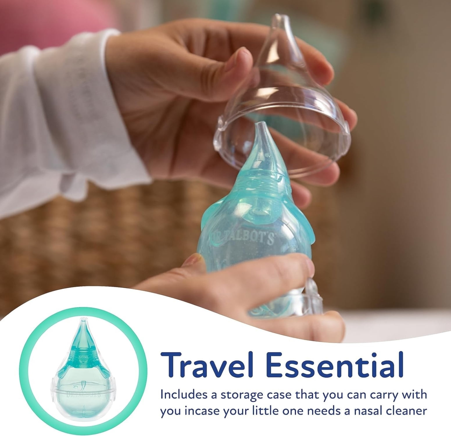Dr. Talbot's Silicone Nasal Aspirator with Hygienic Case, Blue