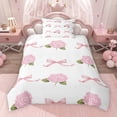thumbnail image 2 of Erosebridal Garden Hydrandrea Flower Twin Bedding for Girls, Kawaii Pink Bow-Tie Duvet Cover Set, Pink Reversible 2pcs, 1 Duvet Cover and 1 Pillowcase, No Comforter, 2 of 6