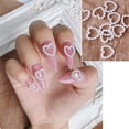 thumbnail image 2 of Pegatinas de perlas para decoración de uñas, 100 unids/lote/bolsa, corazón hueco de Corea, charms de 11mm, joyería, decoraciones de perlas, Color graduado para diseño de uñas, A604, 2 of 4