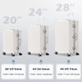 thumbnail image 4 of Luggage Aluminium Frame PC ABS Hardshell Suitcase with Spinner Wheels TSA Lock Zipperless Luggage 28 inch White, 4 of 9