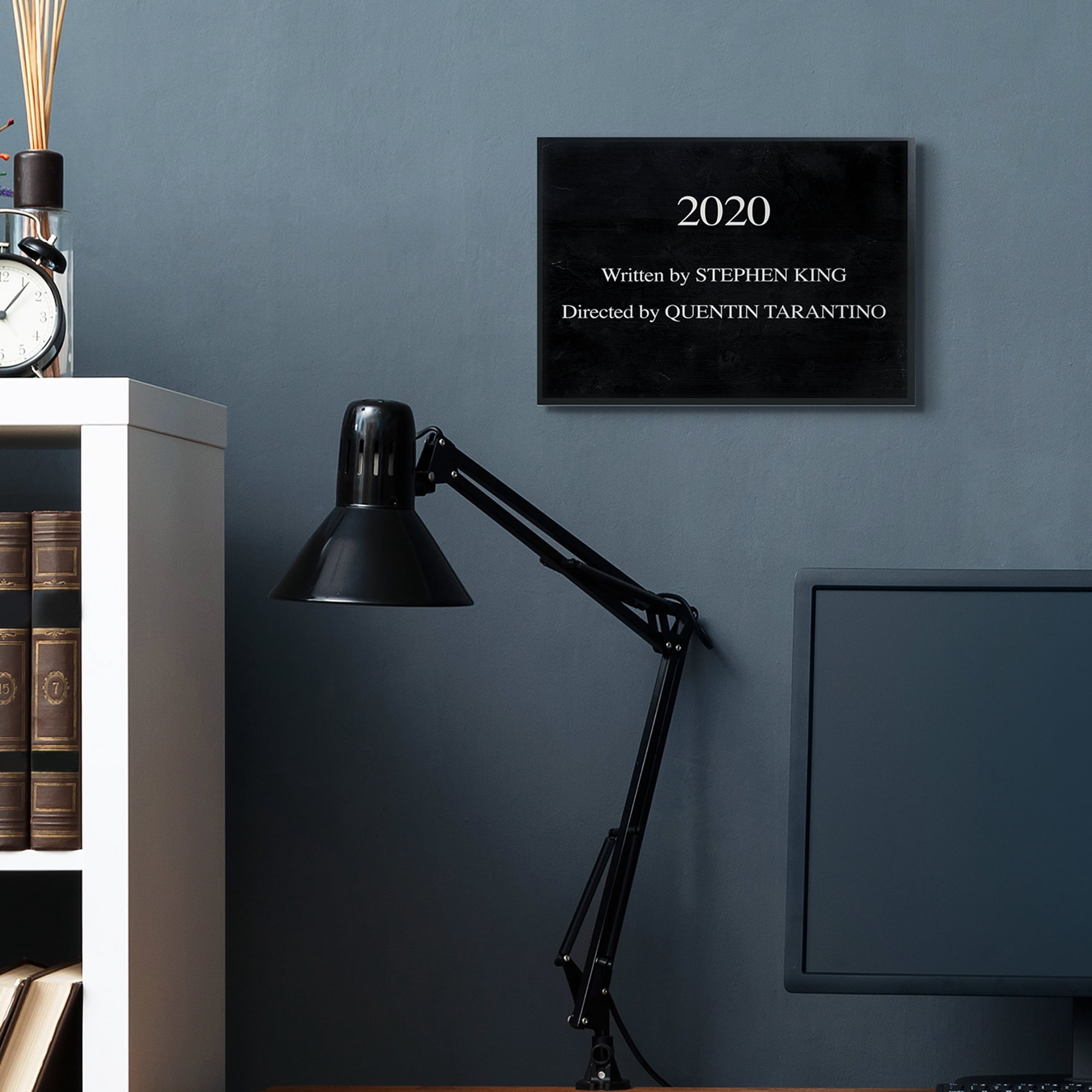 Stupell Industries 2020 By King and Taratino Phrase Movie Humor Pun Inspirational Painting Black Framed Art Print Wall Art, 11 x 14