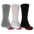 thumbnail image 2 of Jordan Men's Dri-FIT Crew Basketball Socks (3 Pack) Black/White/Matte Silver Large, 2 of 2