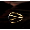 thumbnail image 2 of Jewelerix Minimalist Engagement V-Curve Ring in 14K Yellow Gold Plated Chevron with Diamond Accents Moissanite Wedding Ring, 2 of 4
