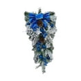thumbnail image 3 of FVDPWYE Snowy Christmas Wreath Decorative Hanging Ornament for Party Home Xmas Decor Blue, 3 of 9