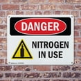 thumbnail image 4 of (2 Pack) Nitrogen In Use OSHA Danger Sign 24 Inch X 18 Inch Indoor / Outdoor Rust-Free Aluminum Metal Signs for Workplace, Workshop, and Construction Site, Made in the USA, 4 of 8