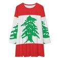 thumbnail image 2 of Lebanese Flag of Lebanon Loose Dress Evening Dress Summer Dresses for Women Luxury Dress Long Sleeved Dress, 2 of 4