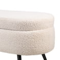 thumbnail image 4 of Metal and White Boucle Storage Bench Modern Design Style Entryway, 4 of 8