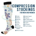 thumbnail image 2 of FORMRS Womens Knee High Socks Casual Long Thick Travel Daily Wear, 2 Pairs, Blue Retro Flower, 2 of 6