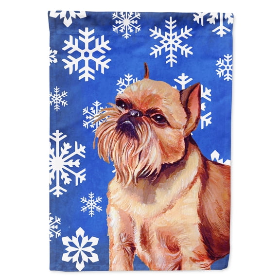 Carolines Treasures LH9269-FLAG-PARENT Brussels Griffon Winter Snowflakes Holiday Flag  multicolor
