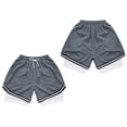 thumbnail image 6 of Rswnyirn Kids Boys 2 in 1 Running Athletic Shorts Mesh Quick Dry Sport Active Trunks Grey 10-11, 6 of 7