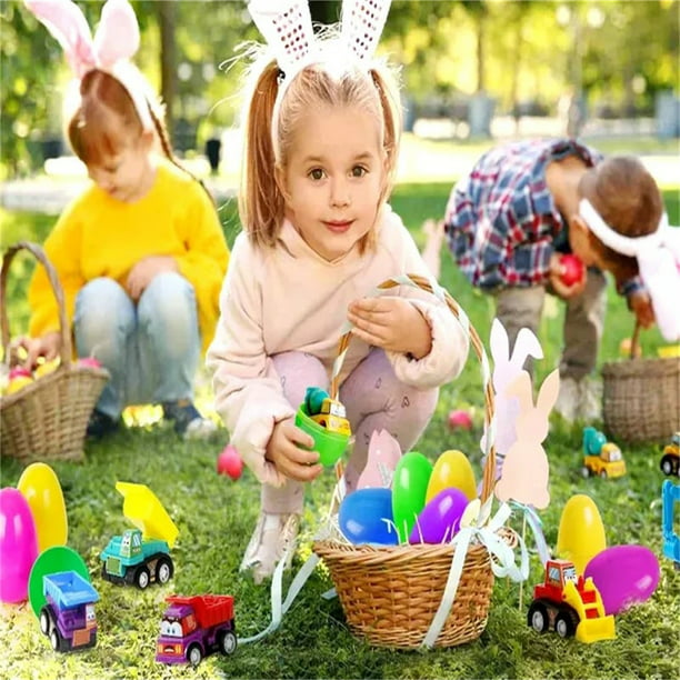 Pompotops Oeufs de Pâques Jouets de voiture pour enfants Oeufs décoratifs  de Pâques Dégagement cadeau aveugle 
