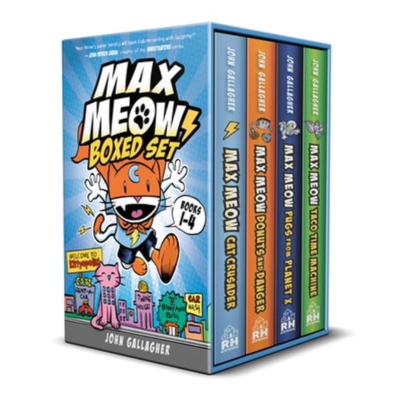 Pre-Owned Max Meow Boxed Set: Welcome to Kittyopolis (Books 1-4): Max Meow 1: Cat Crusader; Max Meow 2: Donuts (Hardcover) by John Gallagher