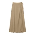 thumbnail image 4 of XIAOCHA Women's Wrap Tie-Waist Skirt Flowy Elegant Boho Casual Maxi Skirt, 4 of 4