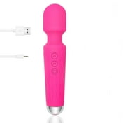 Rechargeable Personal Massager, GIXUSIL Mini Personal Massager for Neck and Shoulder Massager Quiet Massage Tools, Soft Silicone Material with Low Medium and High Power-Magic Stress Away (Pink)