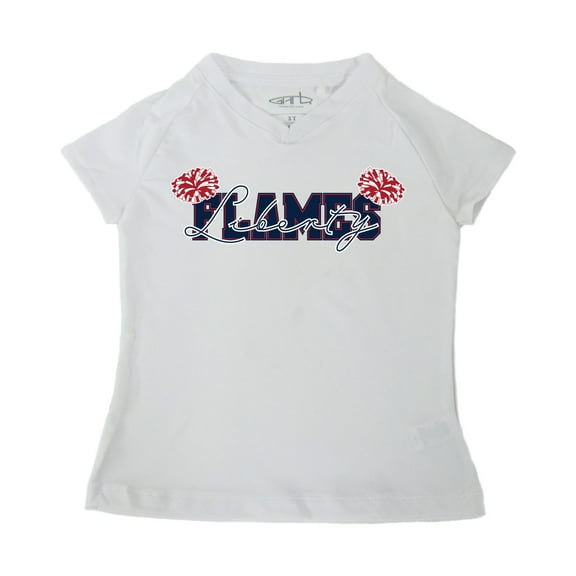 Girls Toddler Garb  White Liberty Flames Brittany V-Neck T-Shirt