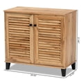 thumbnail image 3 of Baxton Studio Coolidge Armoire de Rangement pour Chaussures à 2 Portes en Bois Fini Chêne Brun, 3 of 12