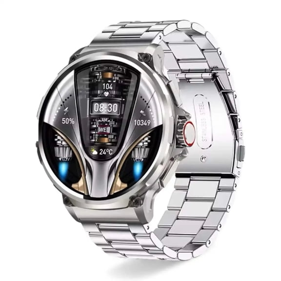 TUTT Military Smartwatch For Men | Metal Case HD 1.85'' Large Round Screen | 710mah Battery Health & Fitness Smart Watch (3) Straps V69